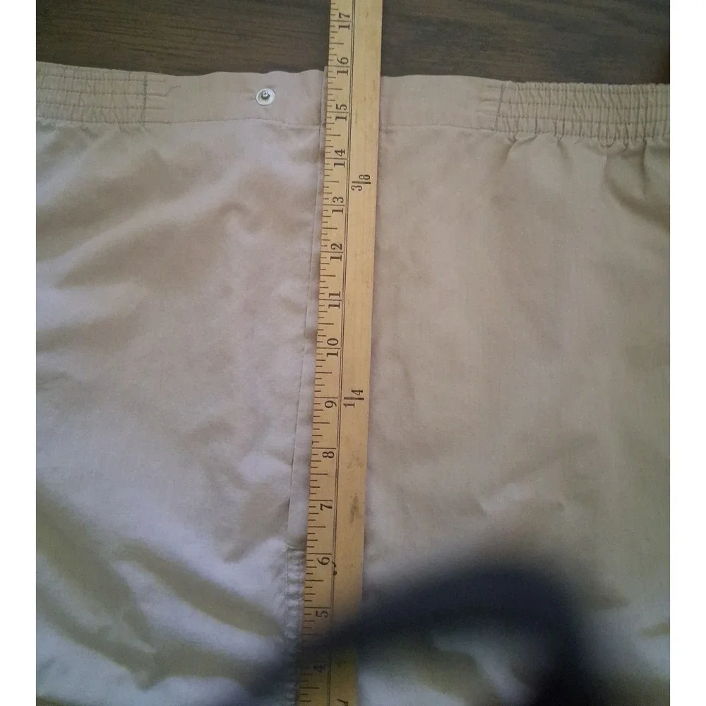 VTG Royal Knight XL Men's Pajamas Pant Set Long Sleeve Tan w Brown Piping 1 spot